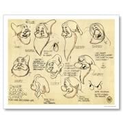 Disney Snow White Dwarf Color Chart Paper Giclee